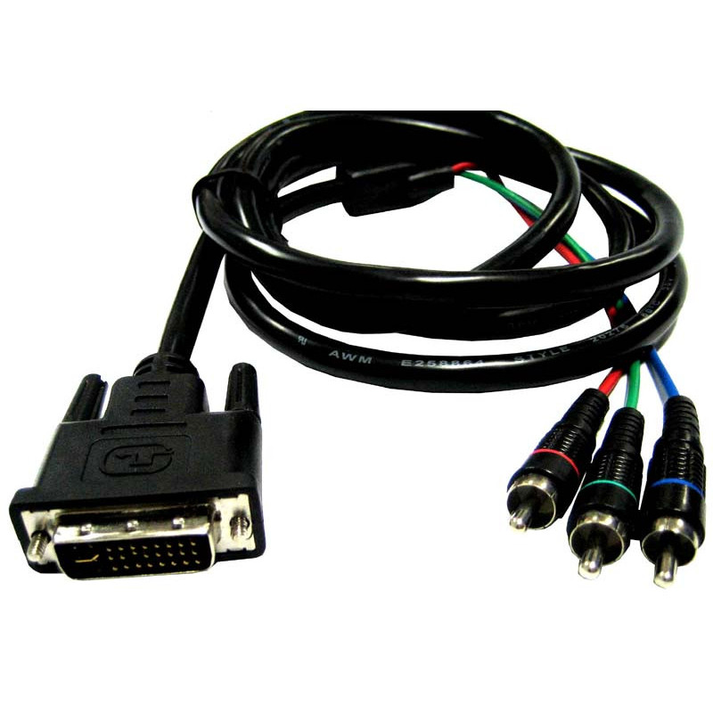 DVI M (24+1)-3xCINCH M. kabel 3m - pozlačeni kont.
